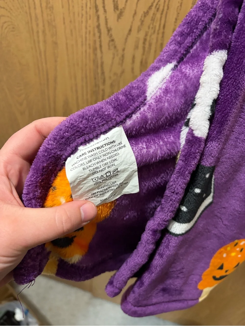 Halloween Plush Throw Blanket Purple Ghost Candy Corn Pumpkin Ice Cream Fleece